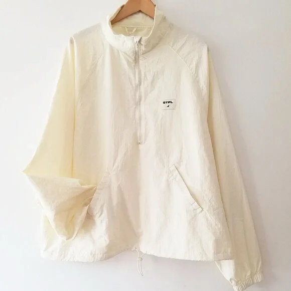 STPL Staple Pigeon Men's Cream Windbreaker Jacket NWT - Picture 2 of 6